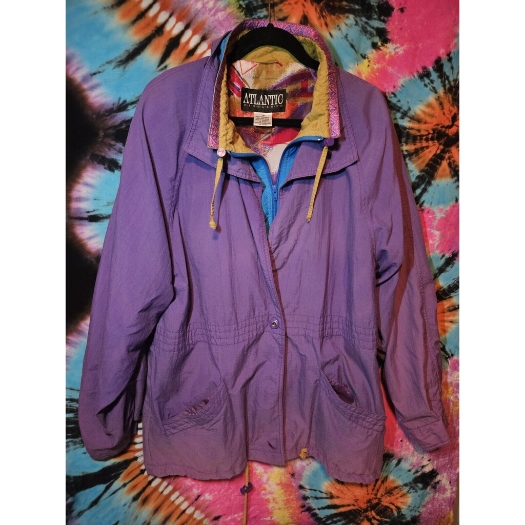 Original 90s Purple Windbreaker Atlantic Highlands Womens Size Med