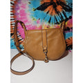 Michael Kors Jamie Large Tan Acorn Leather Saddle Bag Crossbody Purse
