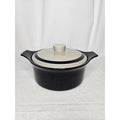 Vintage Celebrity Lexington Round 2 Quart Stoneware Casserole Dish Lid Blue