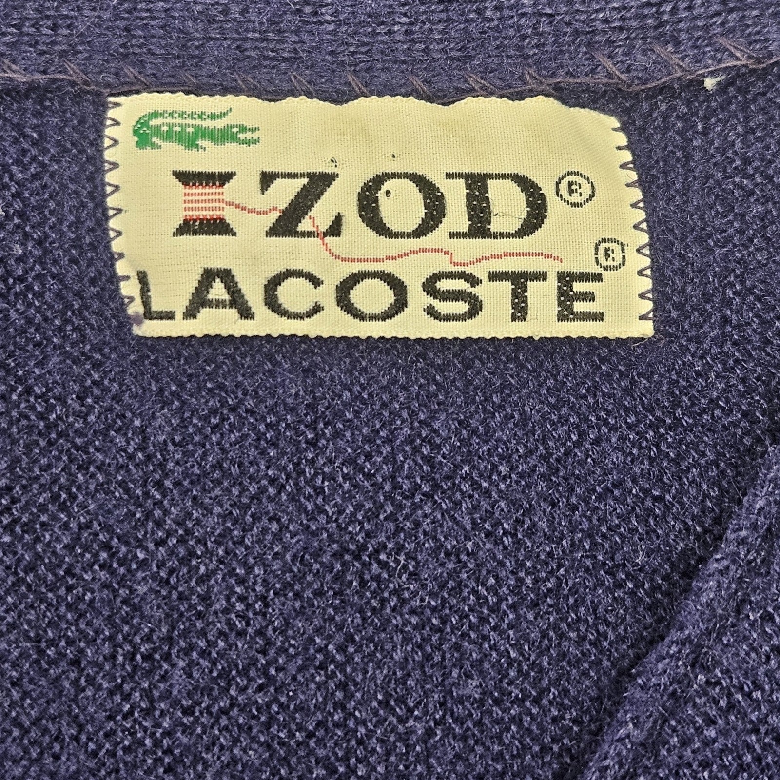 Vintage Izod Lacoste Sweater mens L Blue Orlon Acrylic Cardigan 70s Made in USA