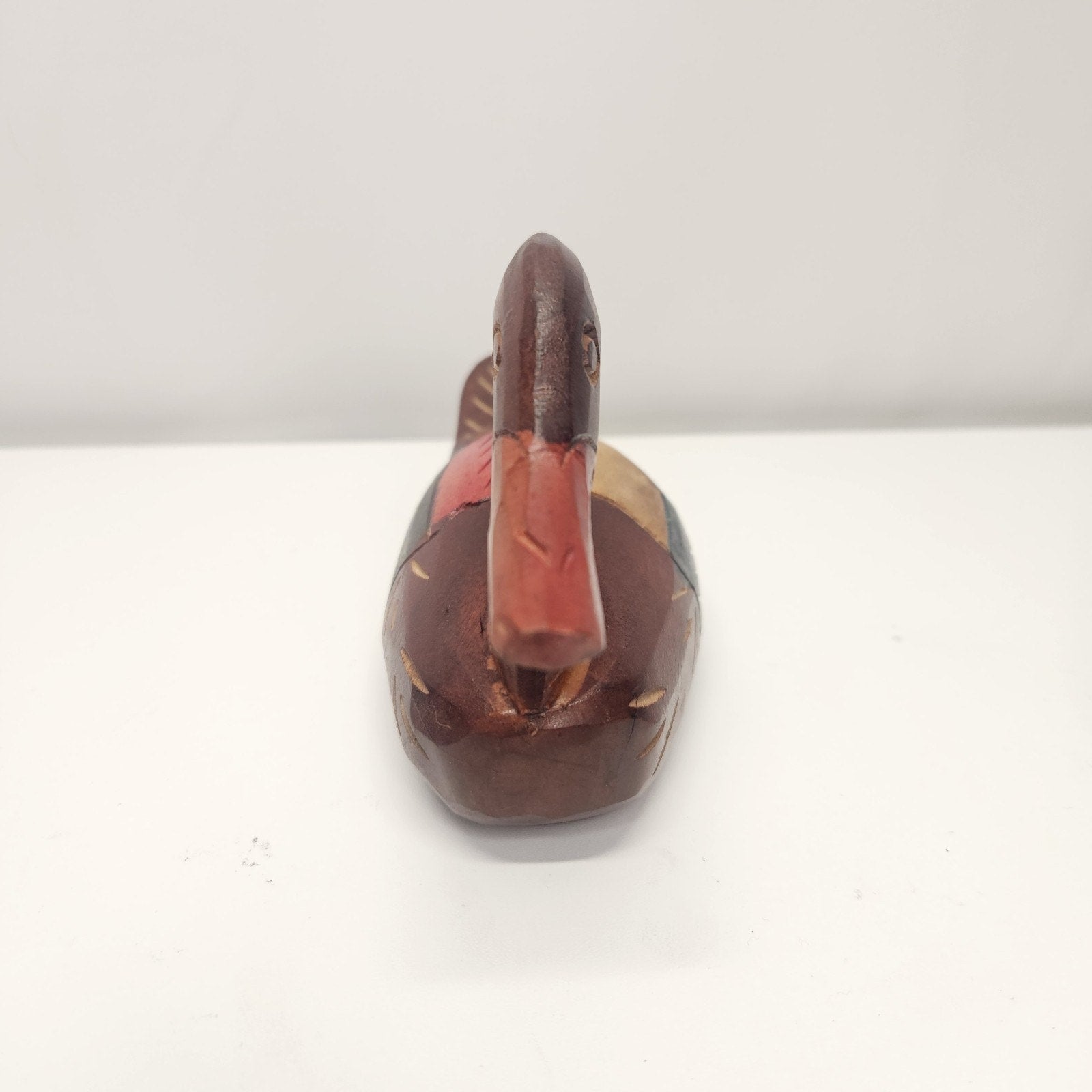 Vintage Duck Hand Carved Hand Painted Solid Wood Duck Rustic Hunter Cabin