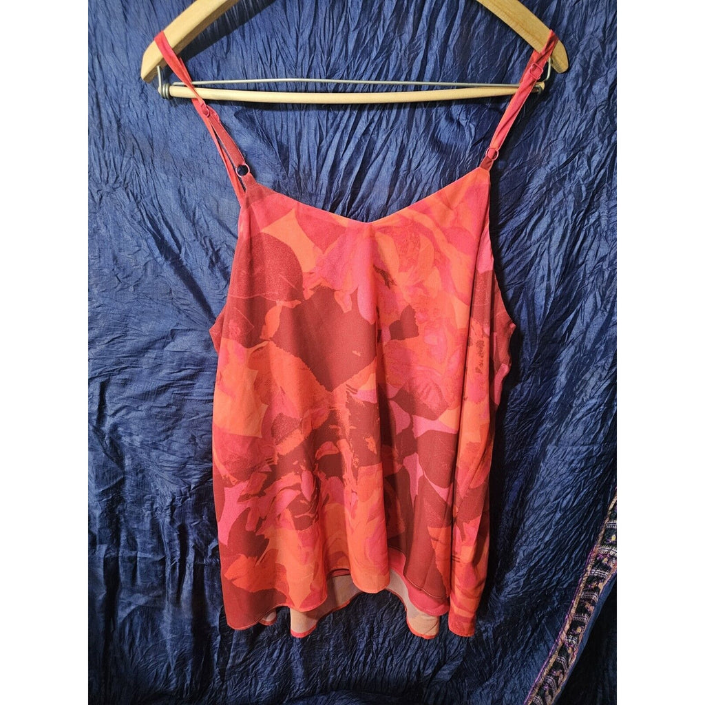 Torrid Sophie Double Layer Chiffon Swing Cami 0 (Large) Colorful Red Orange NWT