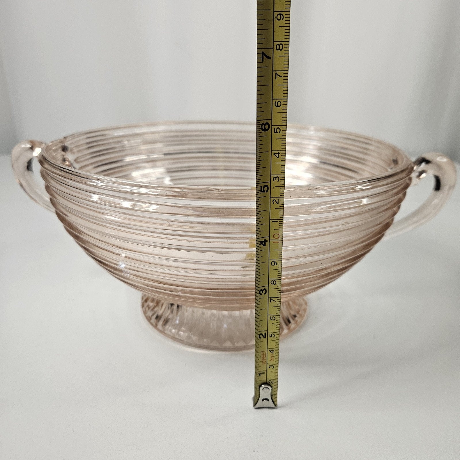Vintage Depression Glass Manhattan Pink Anchor Hocking 9" Serving Bowl ~Chipped