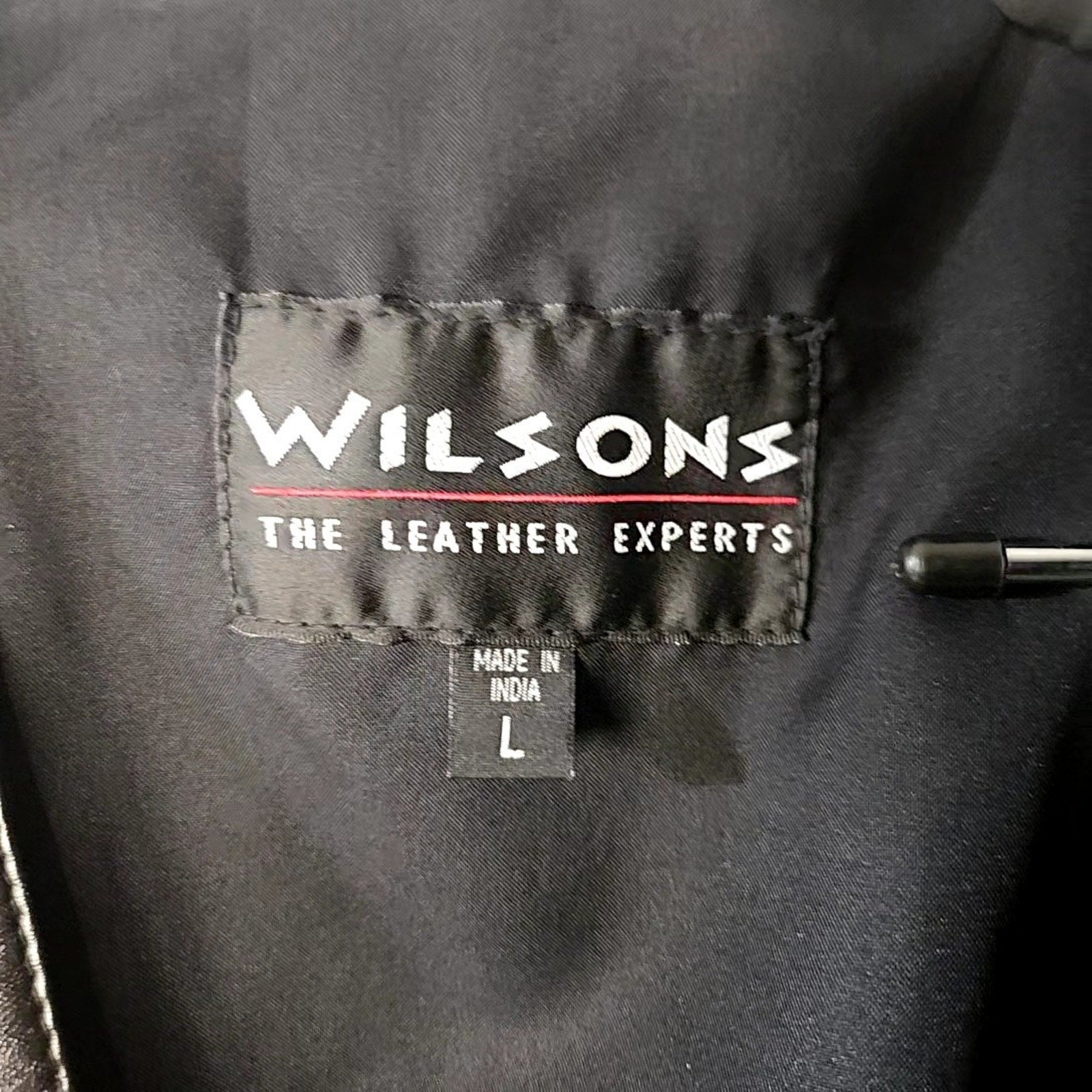 Wilson's Black Leather Bikers Vest Size Large Men's Moto Western Classic