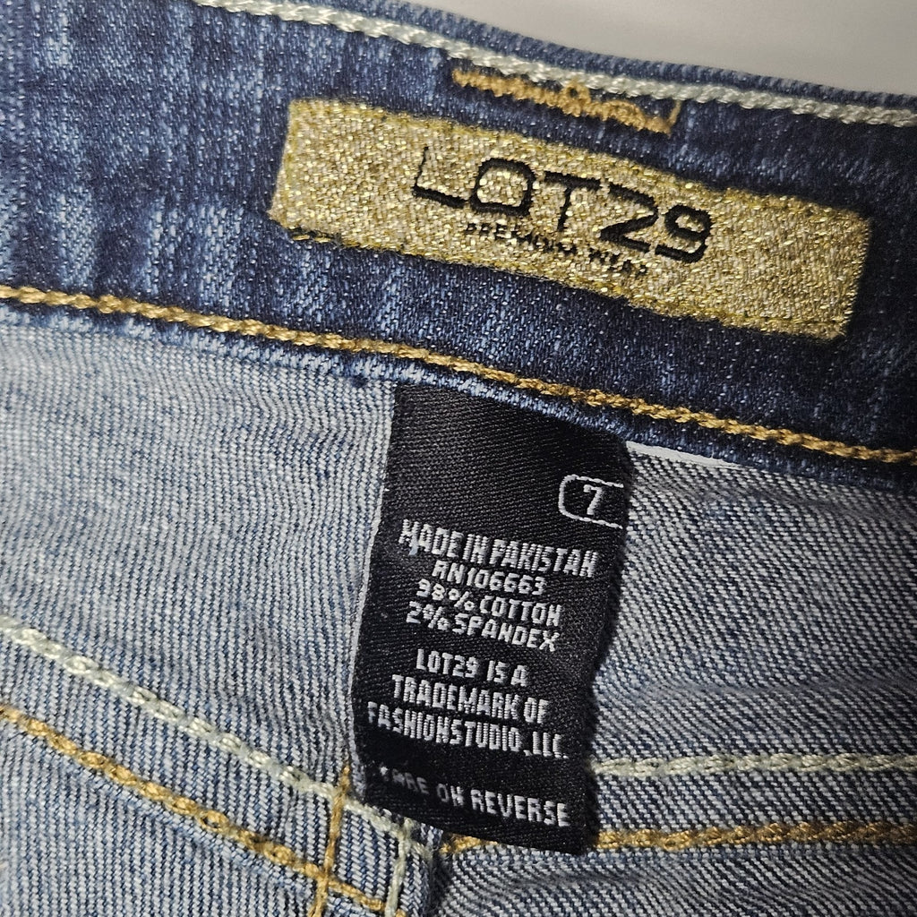 Vintage Y2K Lot 29 Size 7 Bootcut Low Rise Stretch Jeans Gold Embroidered 30x30
