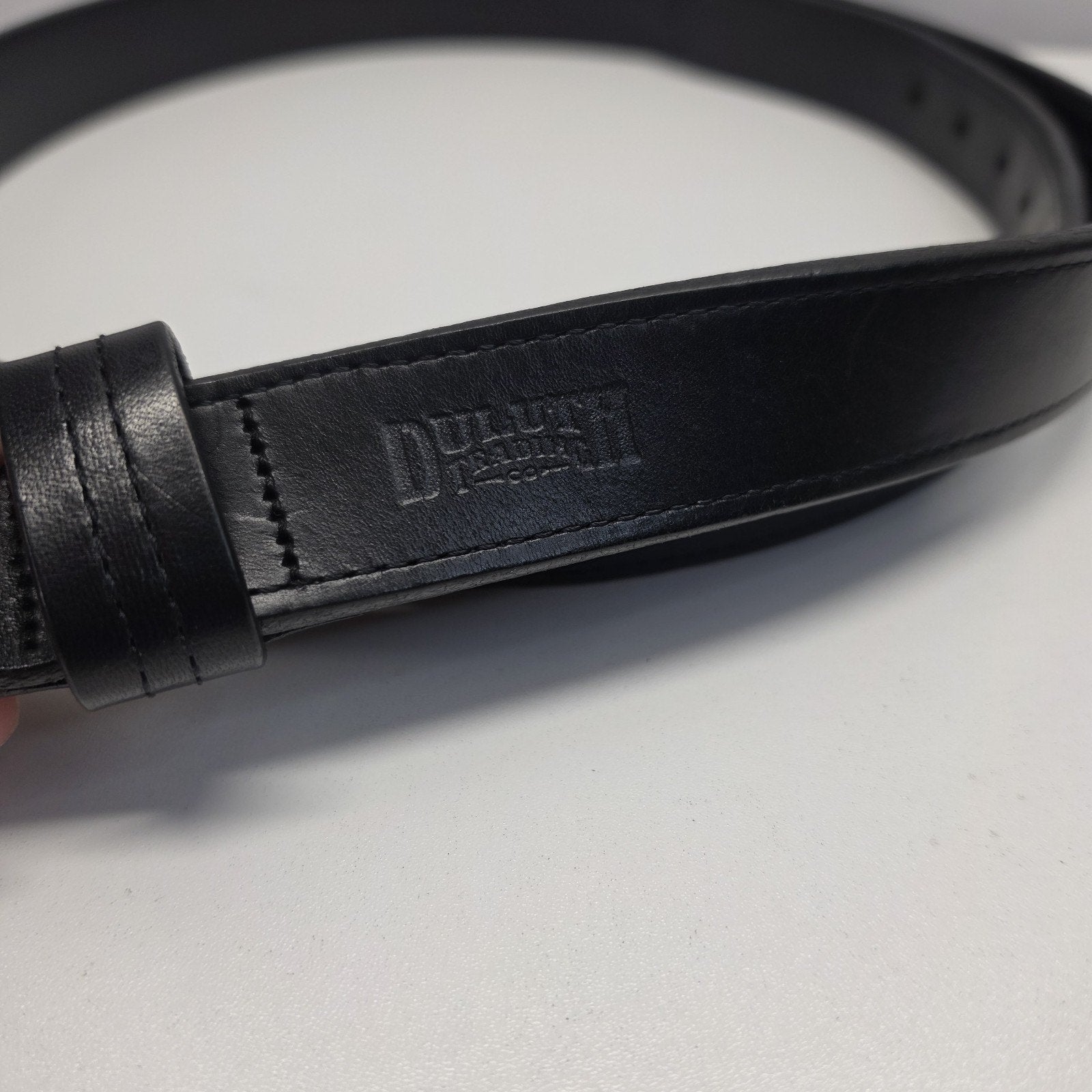 Duluth Trading Co Black Italian Adjustable Leather Belt Sz 46 Men 11019 Lifetime