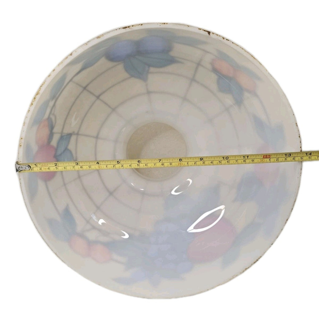 Vtg. Hand-painted Hurricane Lamp Shade 9 1/2 Inches Tall Fruit & Floral