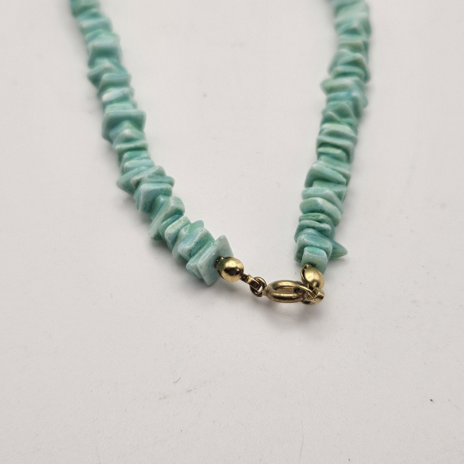 Teal Green Puka Chip Shell Beads Anklet Bracelet Vintage 90s Y2K Preppy Beach