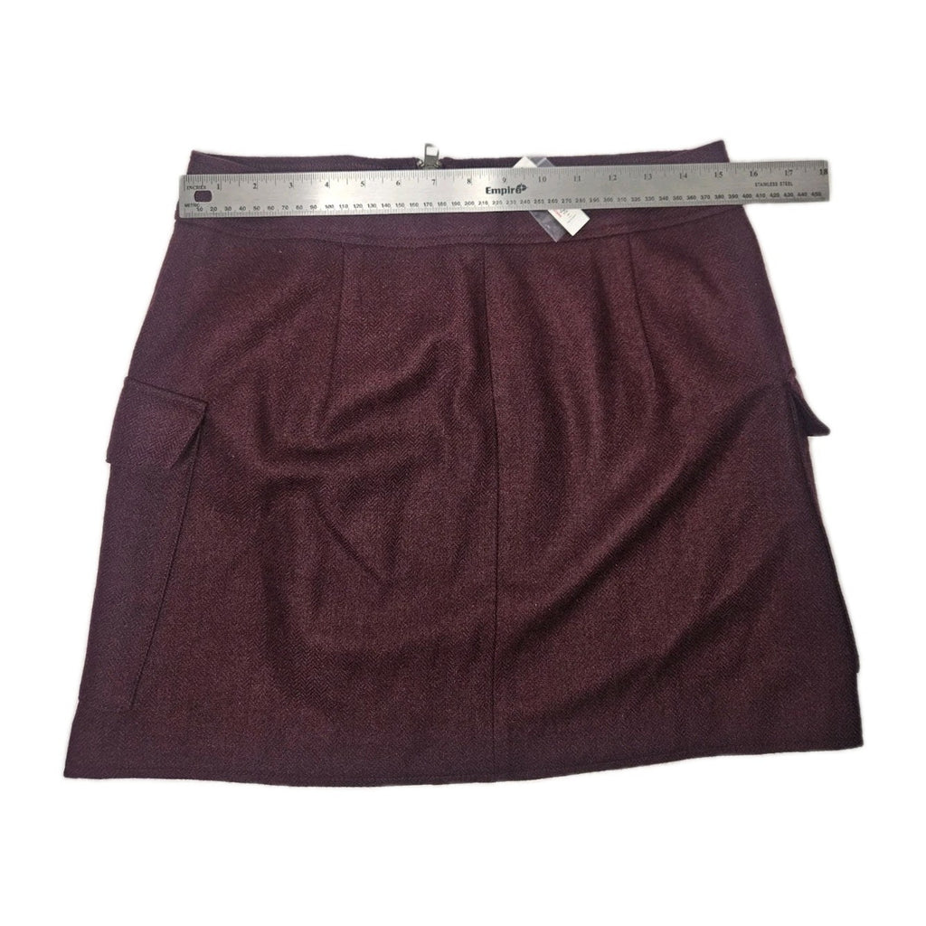 NWT Madewell ($98) Zip Front Mini Skirt Bordeaux Mélange Size 8 Medium ND130