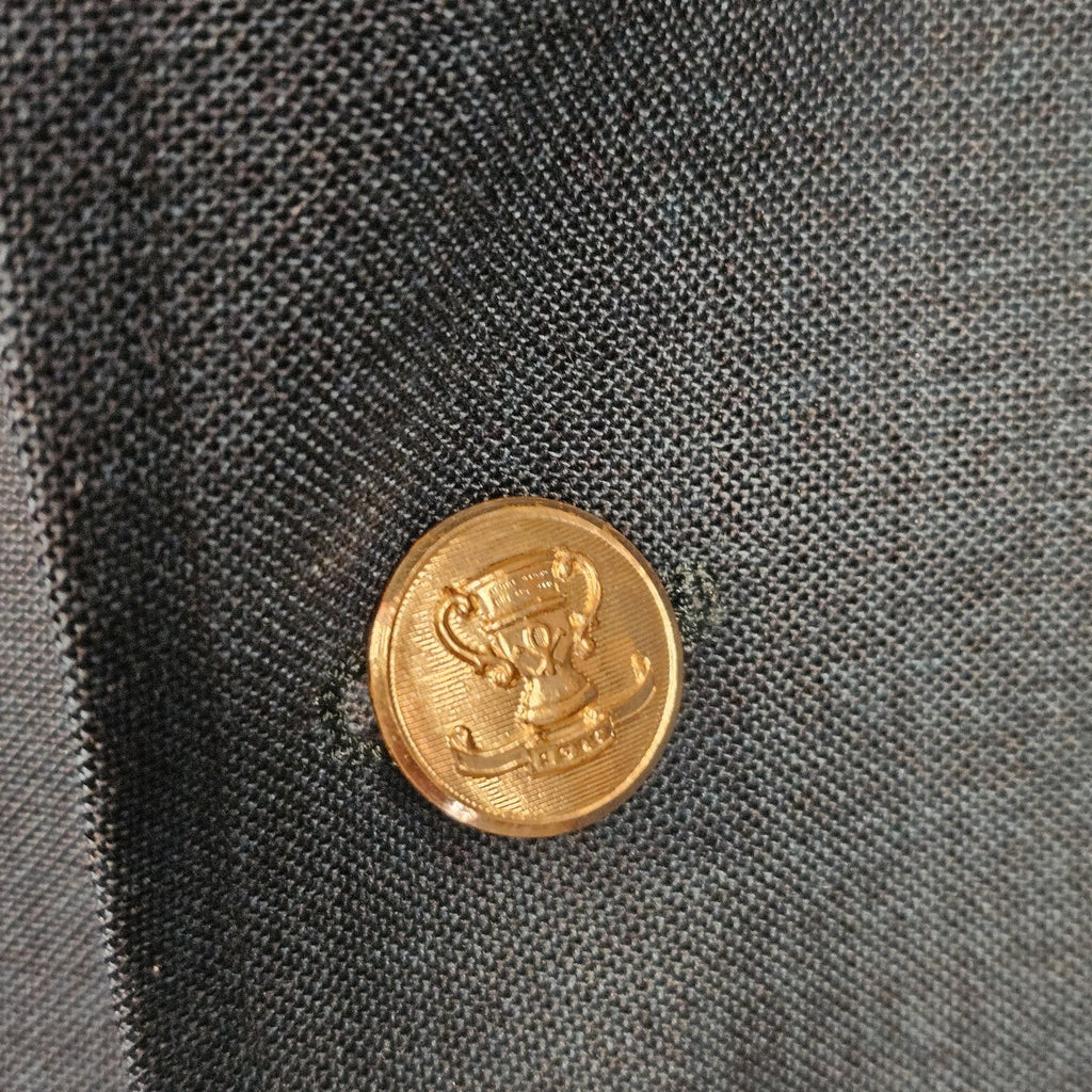 Vintage 70s Union Made Palm Beach Green Men's Blazer Sport Coat Gold Buttons