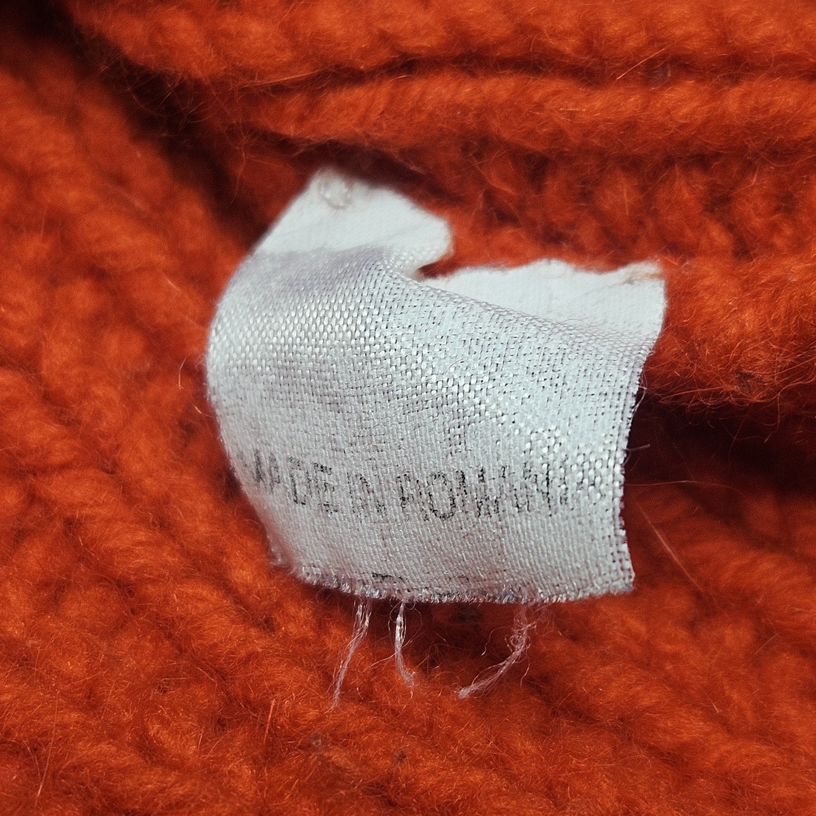 Vintage Venera Arapu Red Cable Knit Turtleneck Pullover Sweater Romanian XS