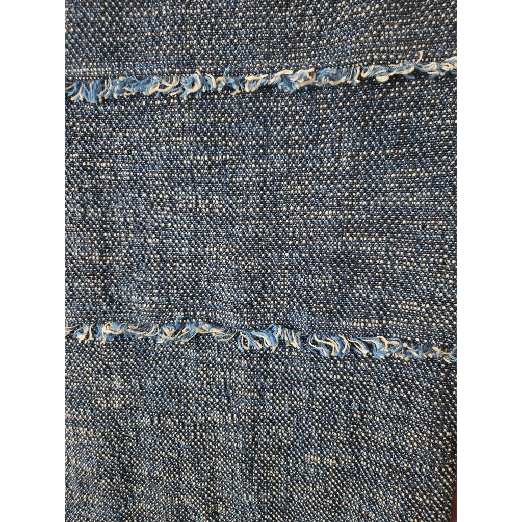 Rare Vintage Sara Campbell Women's Blue & White Boro Style Textured Dress XS