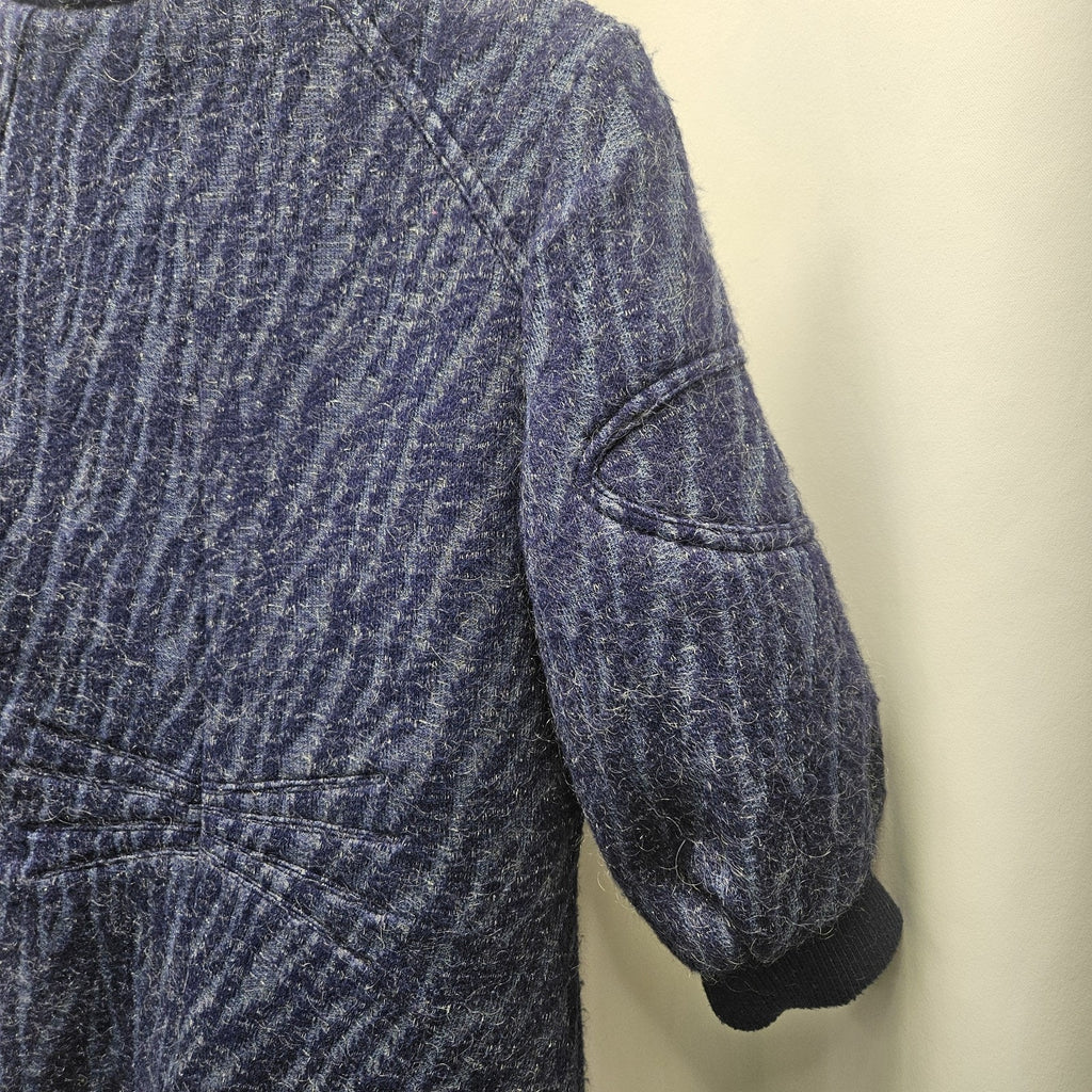 Vtg C. Luce Inc. Blue Gray Mohair/Wool Coat Jacket Womens Small Puff Sleeves