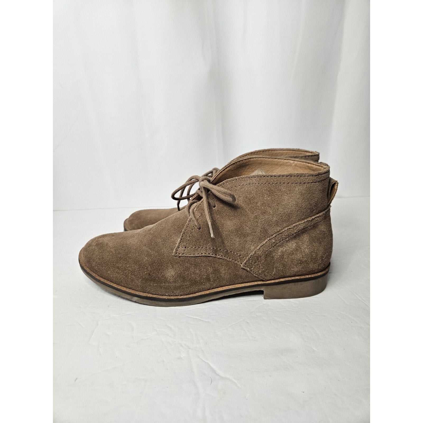 Lucky Brand Boots Womens 8.5 M Garboh Chukka Booties Brown Leather Lace Up Cuban