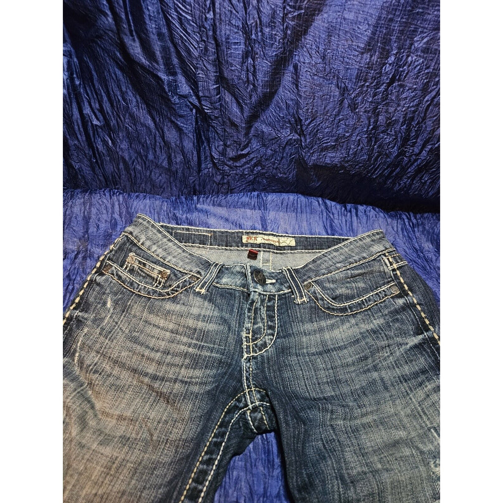 BKE Sabrina cropped jeans womens stretch denim distressed size 25 (2) L 23.5"