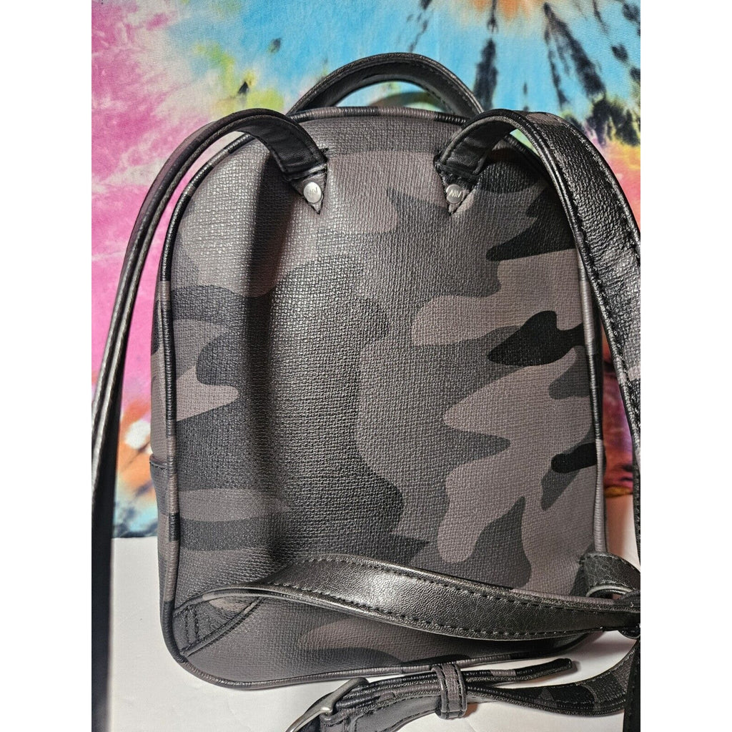 MATT AND NAT Bali Mini Vegan Leather Black Camo Small Backpack