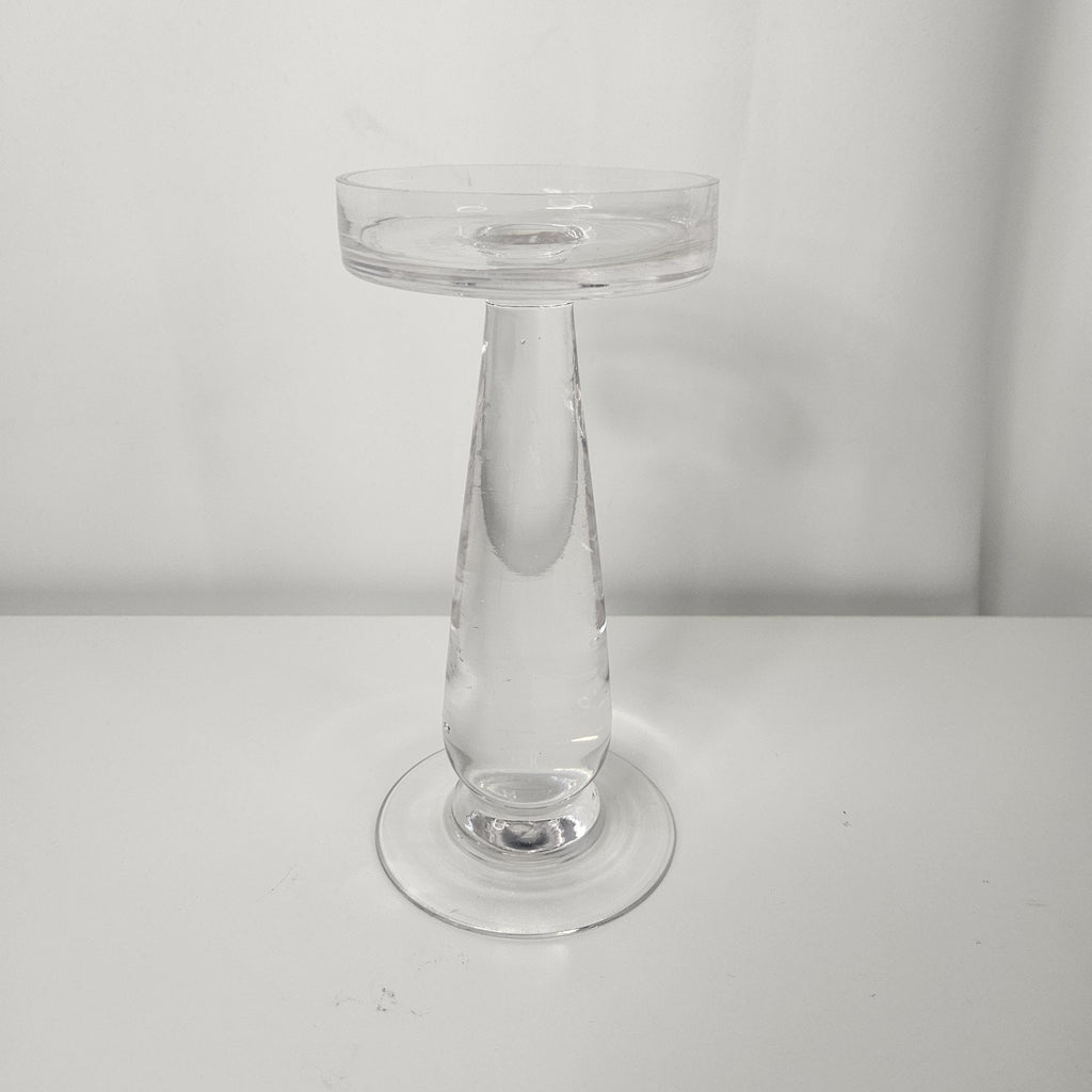 Hand Blown Glass 7.5" Candleholder Pillar Candle Stick Holder