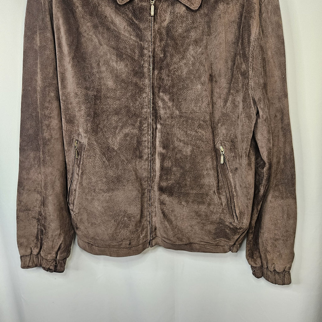 Y2K Vintage Newport Harbor Men's Classic Brown Suede Jacket Medium