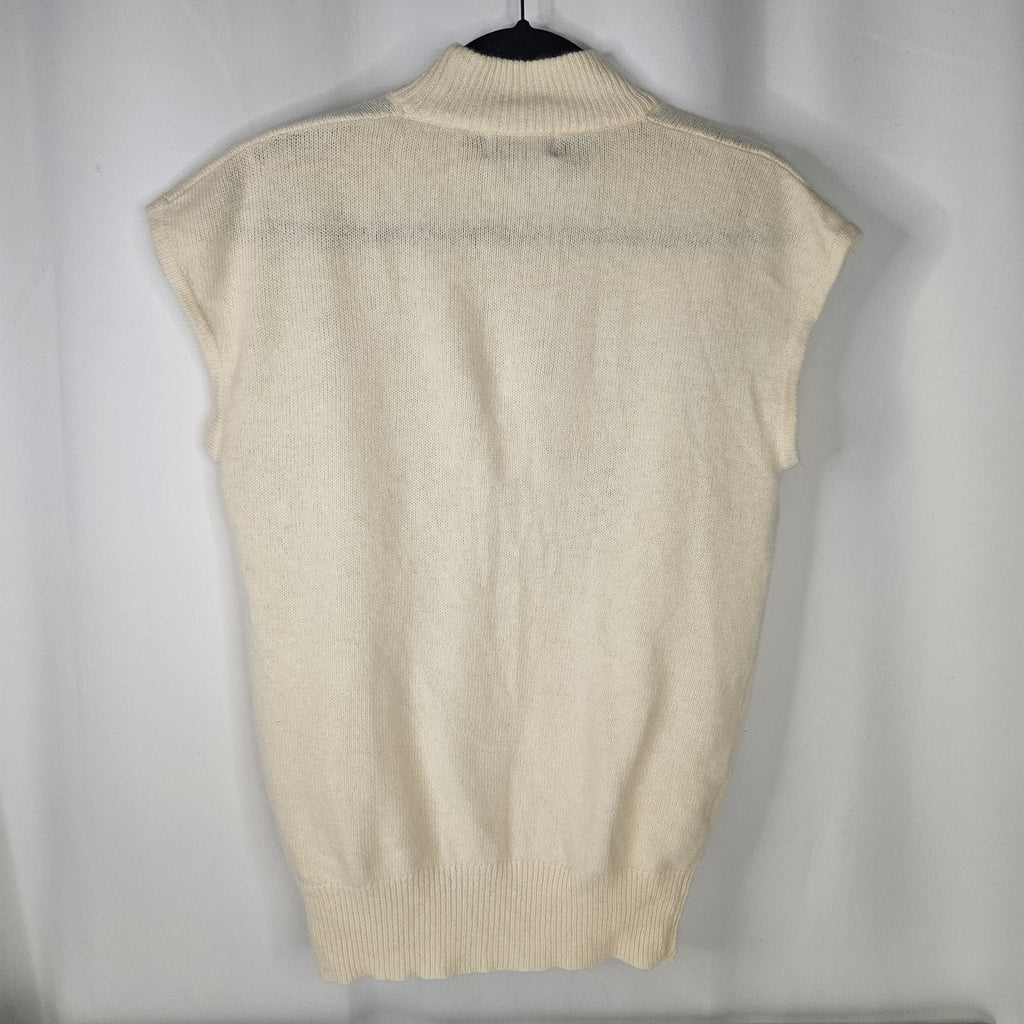 Dells Knit Embroidered Beaded Agona Wool Blend Vintage Sweater Vest Medium
