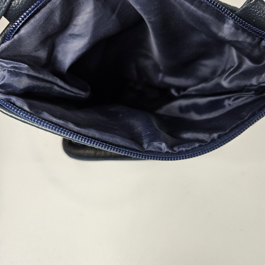 Krediz Leather Navy Blue Crossbody Bag Travel Purse 5 Compartments