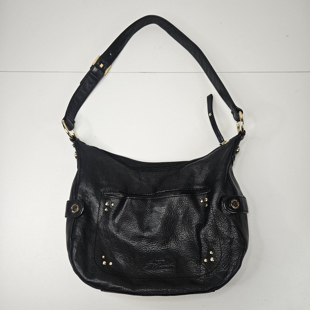 Stone Mountain Claudette Satchel Black Leather Shoulder Bag Purse Hobo Bag