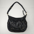 Stone Mountain Claudette Satchel Black Leather Shoulder Bag Purse Hobo Bag