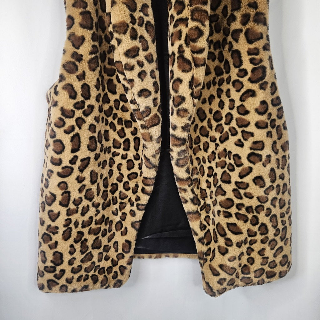 Coco + Carmen Luxe Faux Fur Vest Open Front Hook Closure Soft Size S/M