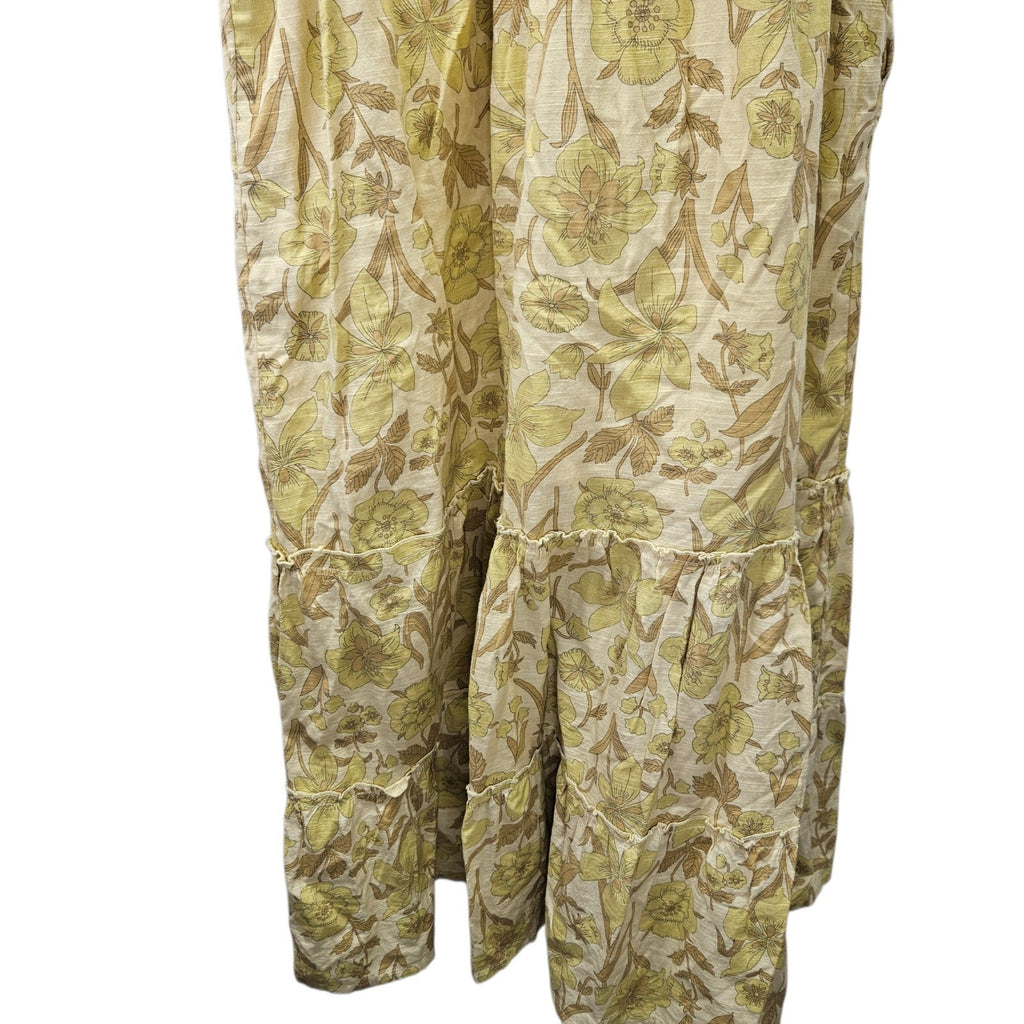 Chelsea & Theodore Maxi Sun Dress XL Micro Floral Prairie Tiered Boho Beach