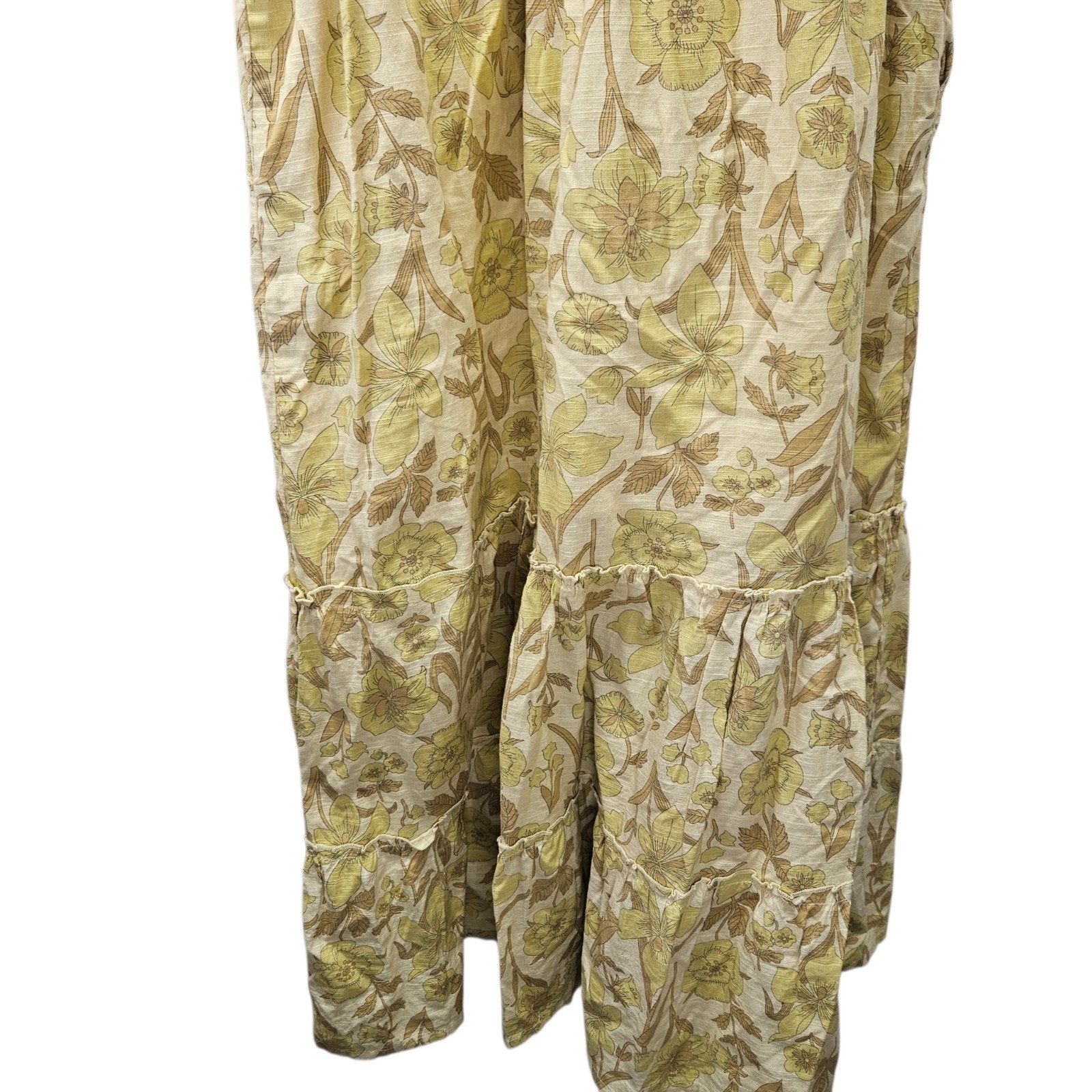 Chelsea & Theodore Maxi Sun Dress XL Micro Floral Prairie Tiered Boho Beach