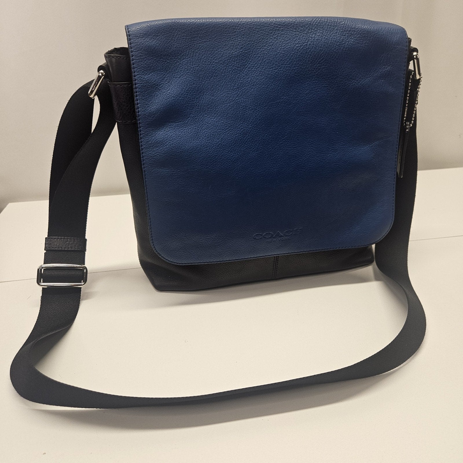 Coach Sullivan Small Messenger Sport Calf Leather Midnight/Denim F72108 $325