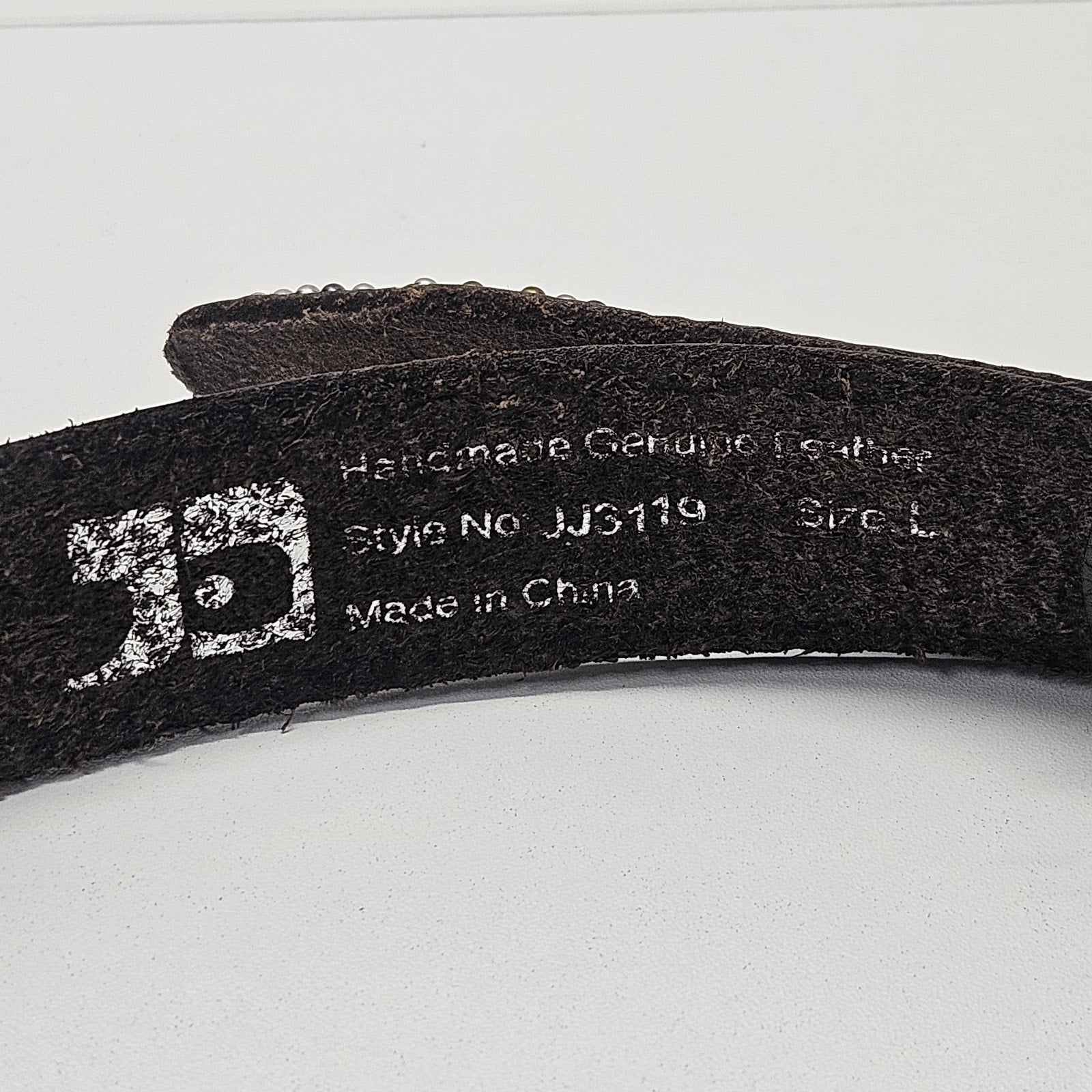 Vtg Joe's Jeans Black Leather Belt w/ Embellishment Buckle Large Western Cowboy