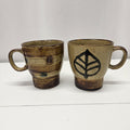 Vintage Japanese Pottery Stoneware Mug Set Of 2 Mid-Century Coffee Mug Cups