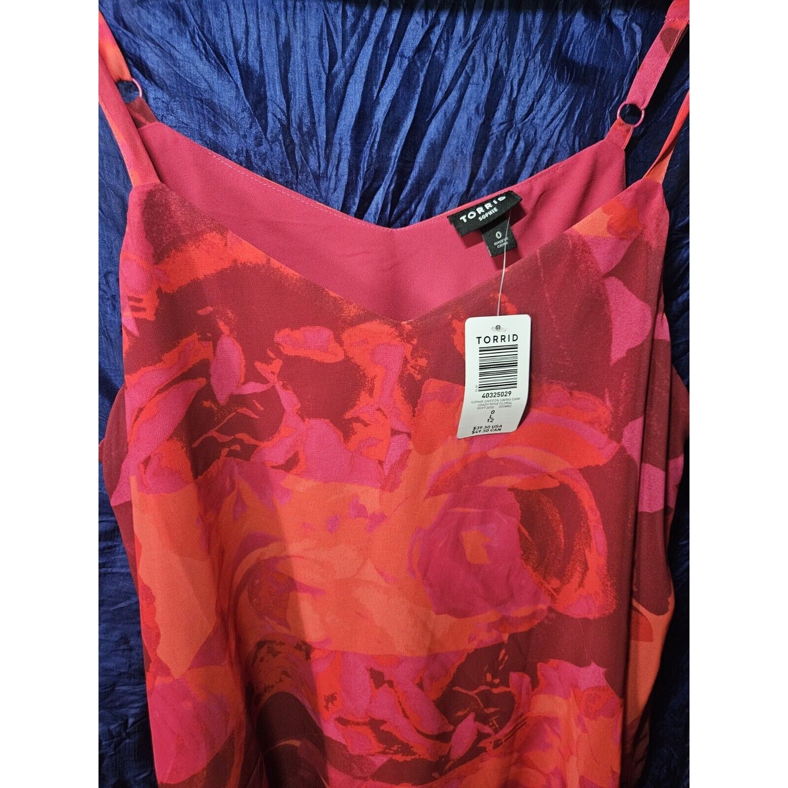 Torrid Sophie Double Layer Chiffon Swing Cami 0 (Large) Colorful Red Orange NWT