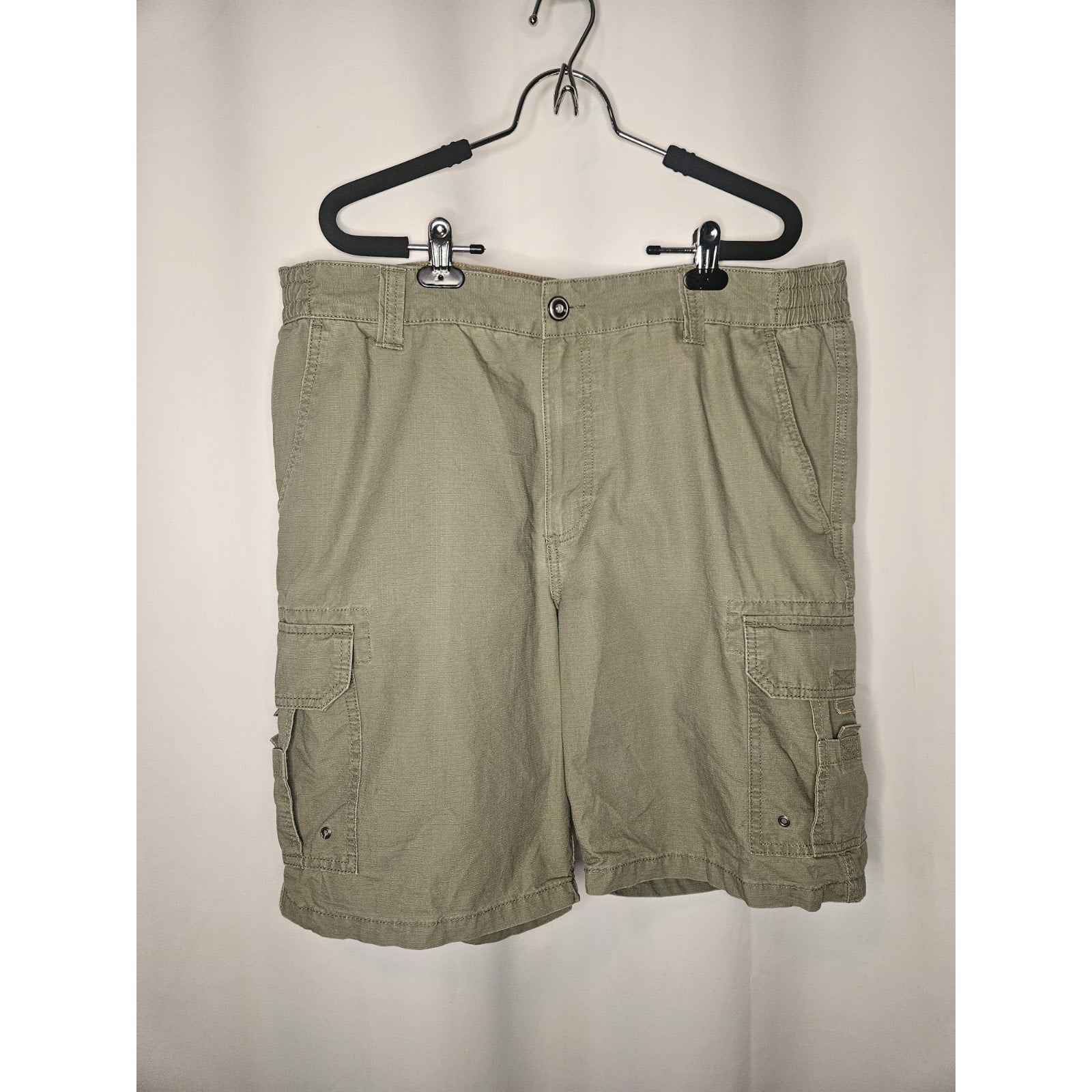 RedHead Shorts 38 Cargo Pocket Outdoor Hiking 9" Inseam Comfort Green Cotton