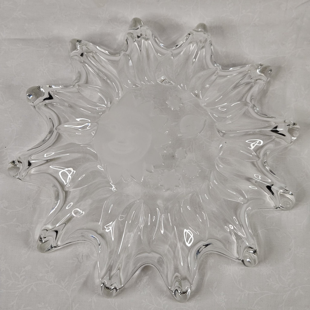 Vintage Heavens Gate Sun Moon Stars Glass Trinket Serving Dish Celestial