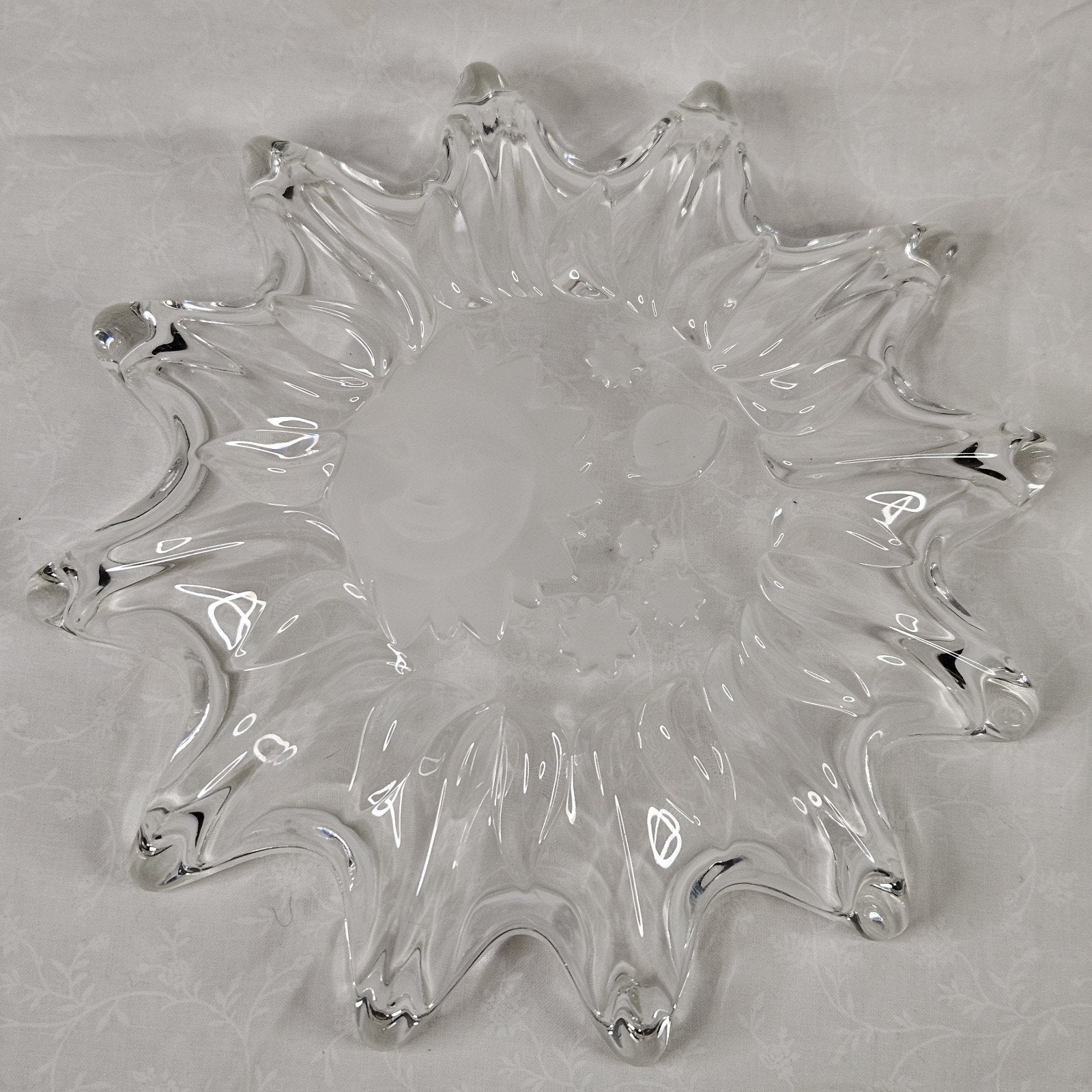 Vintage Heavens Gate Sun Moon Stars Glass Trinket Serving Dish Celestial