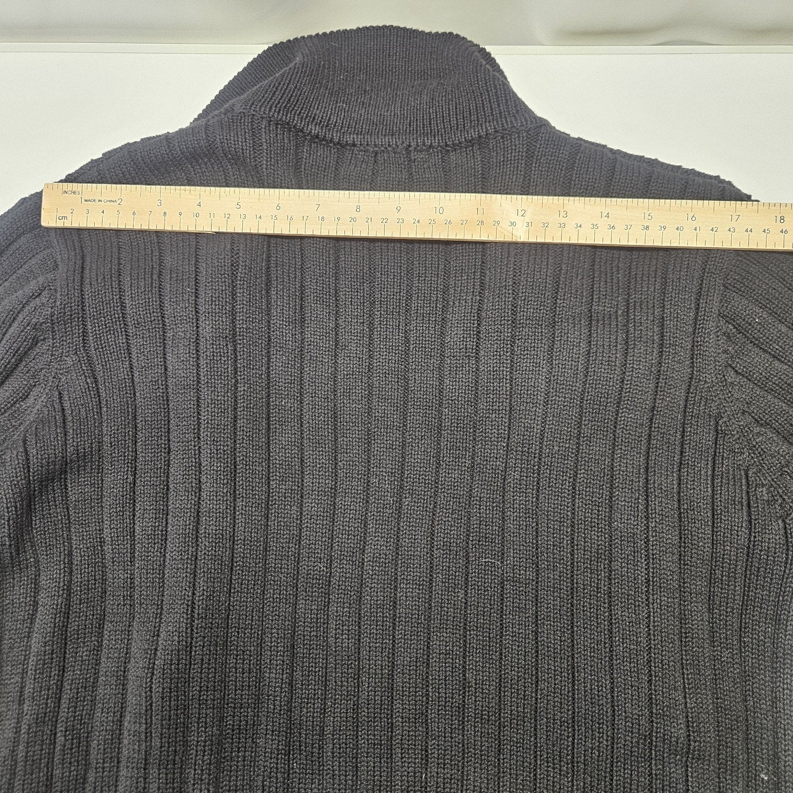 Kikit Ribbed Cotton Knit Long Cardigan Sweater Black Medium Classic Duster