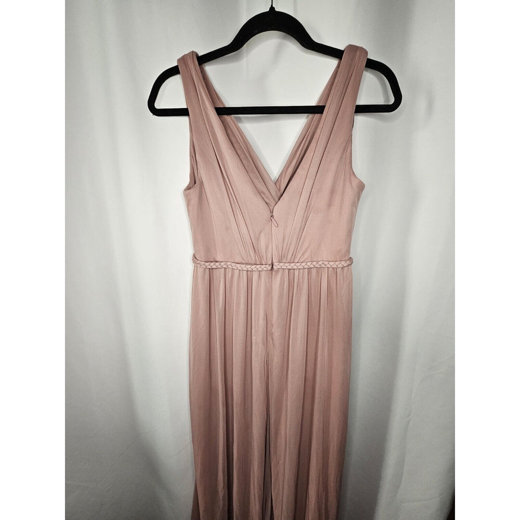 Azazie Womens Tanicia Bridesmaids Dress Pink Pleated Sleeveless Slit Zip Size A6