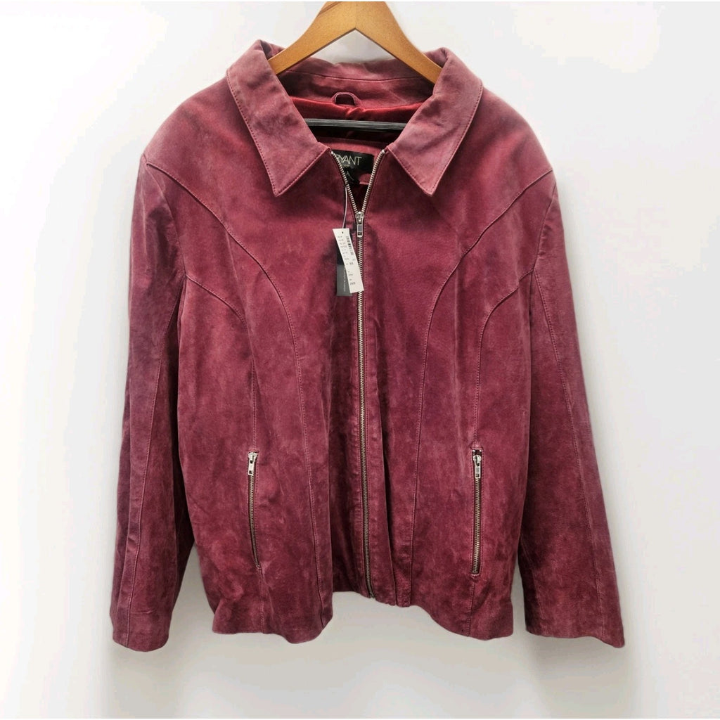 Nwt Lane Bryant Moto Jacket Womens Plus Pink Suede Zip Front Pockets 24/26 3X