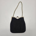 True Vintage 60s Raised Resin Bead Clutch Evening Bag Handbag Chain Handle