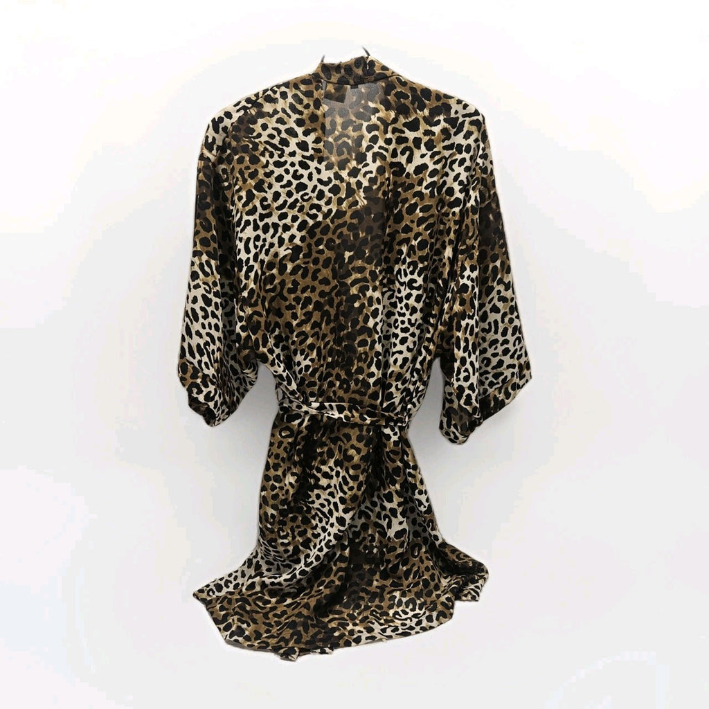 Vtg Y2K Secret Treasures Women's Sleepwear Kimono Robe Animal Print Size Large