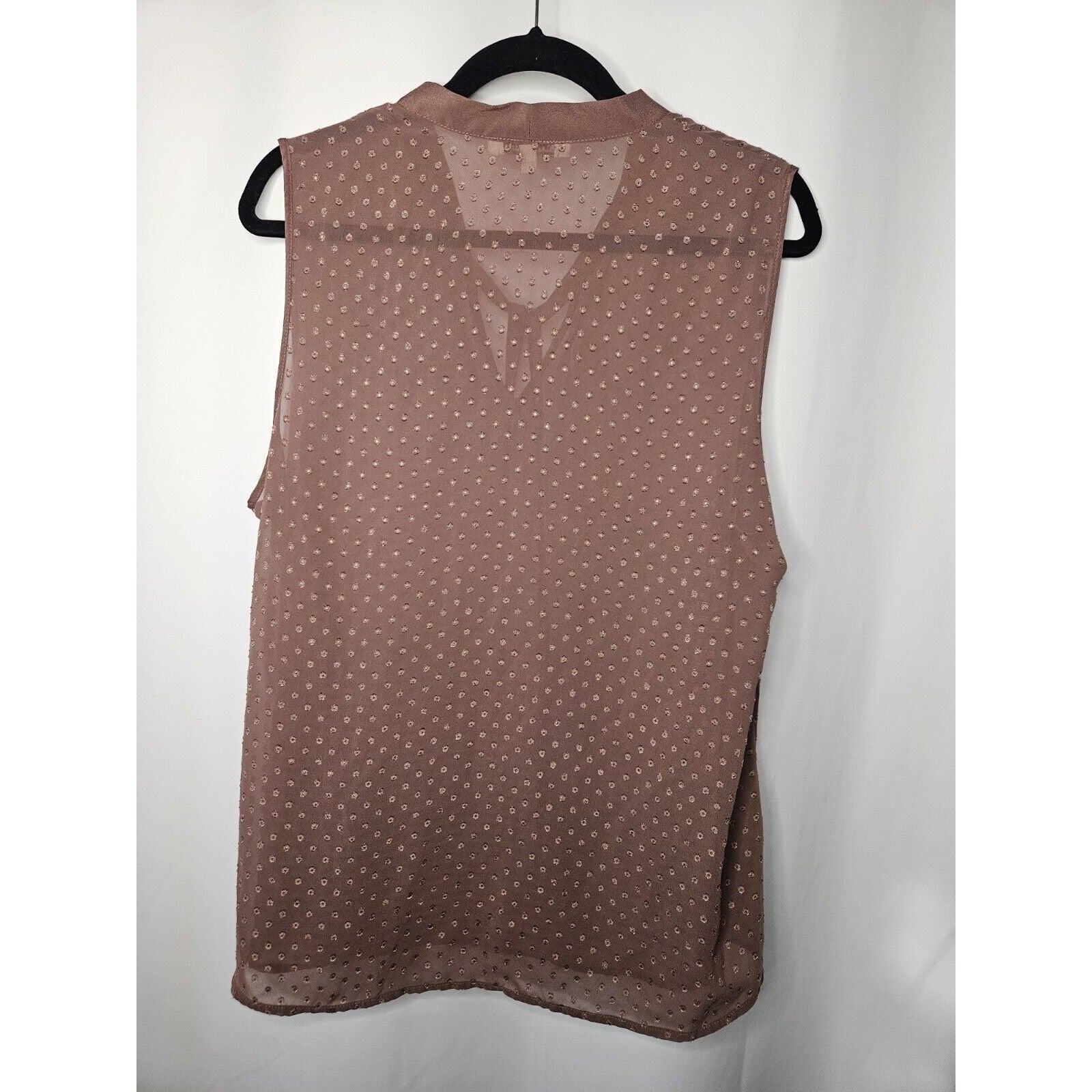 Women’s Black Rainn Career Sleeveless Blouse Top Lightweight Size XL Mauve