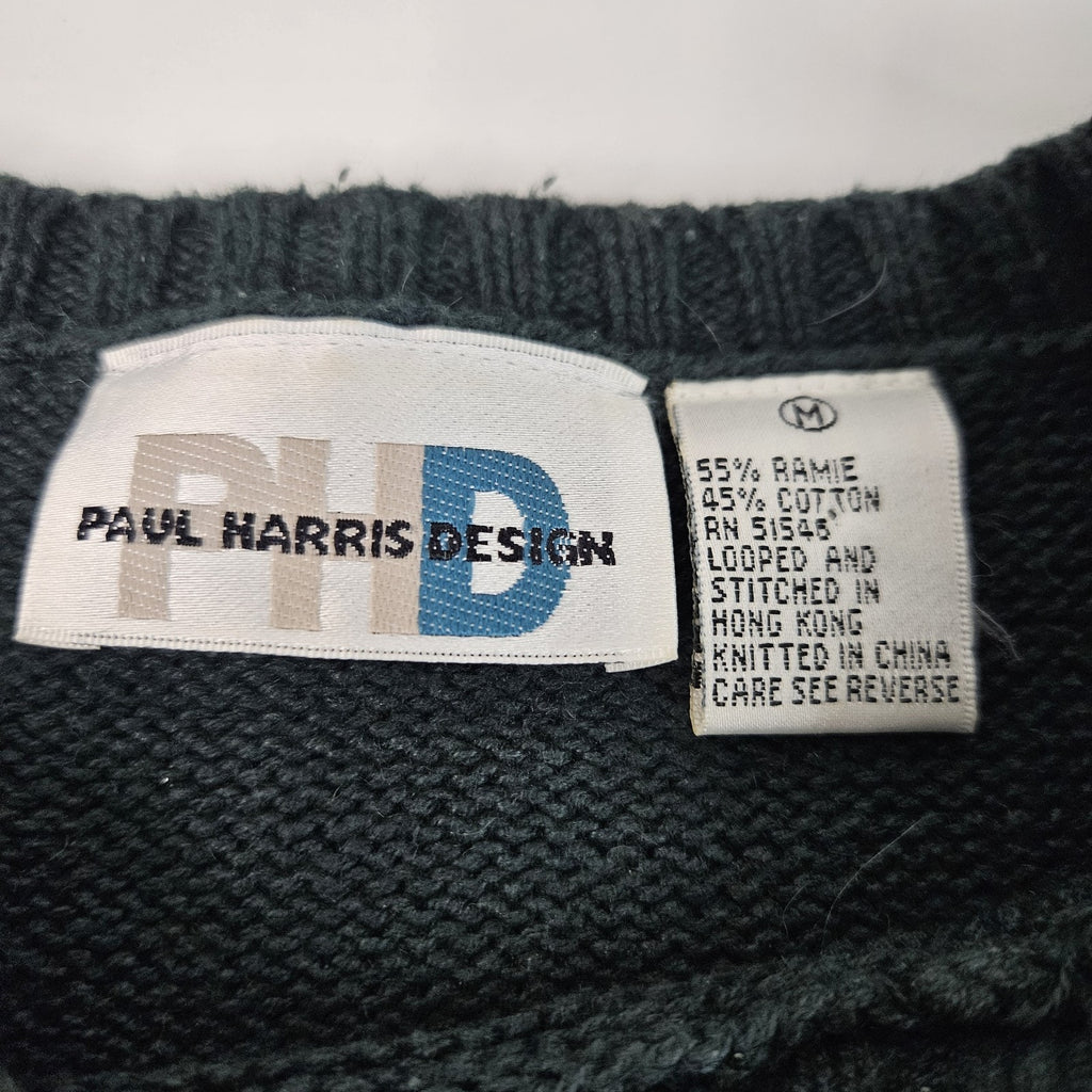 Vintage Beaded Embroidered Snowflake Knit Sweater Medium Holiday Winter