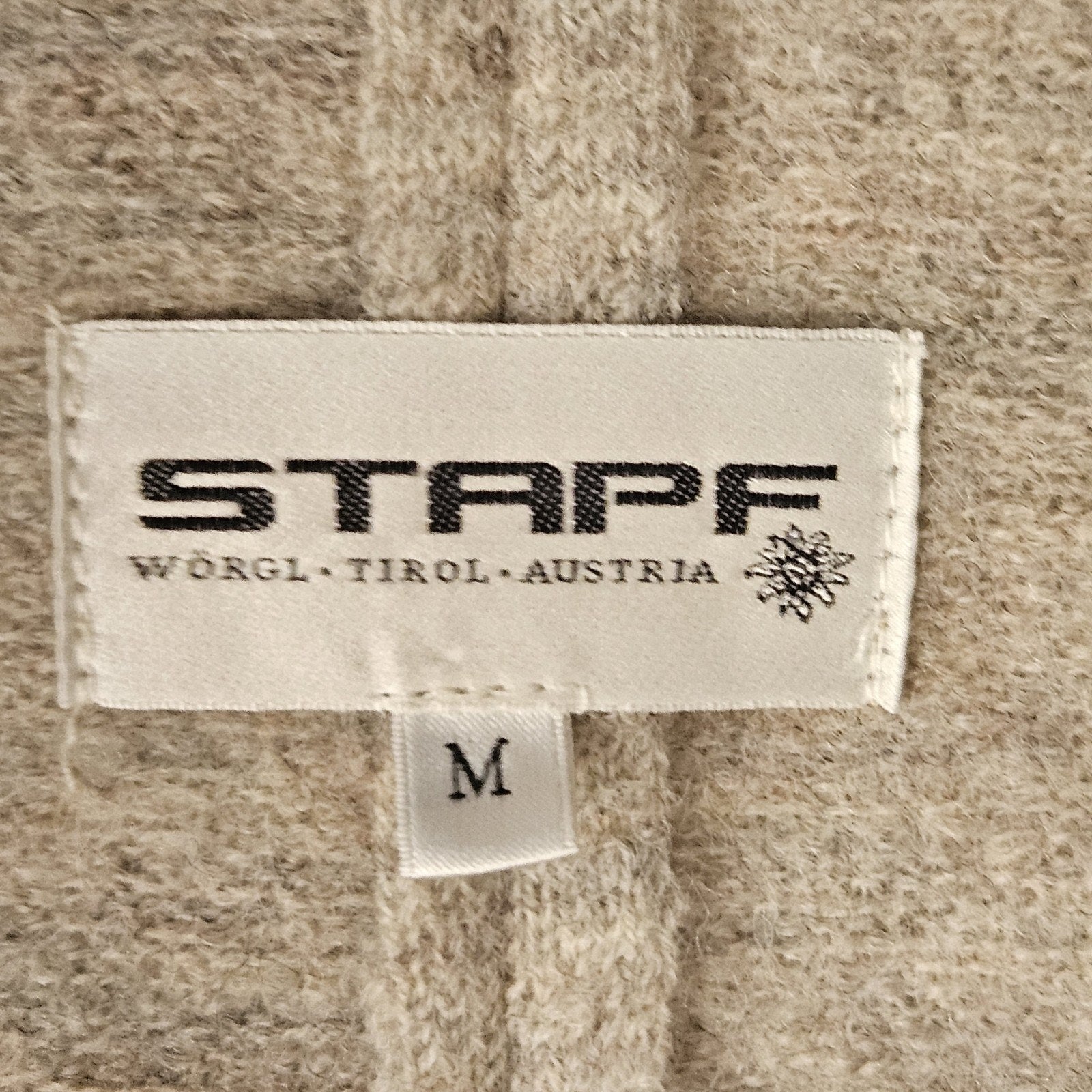 Stapf Austria Gray Beige Wool Open Long Cardigan Sweater Duster Medium