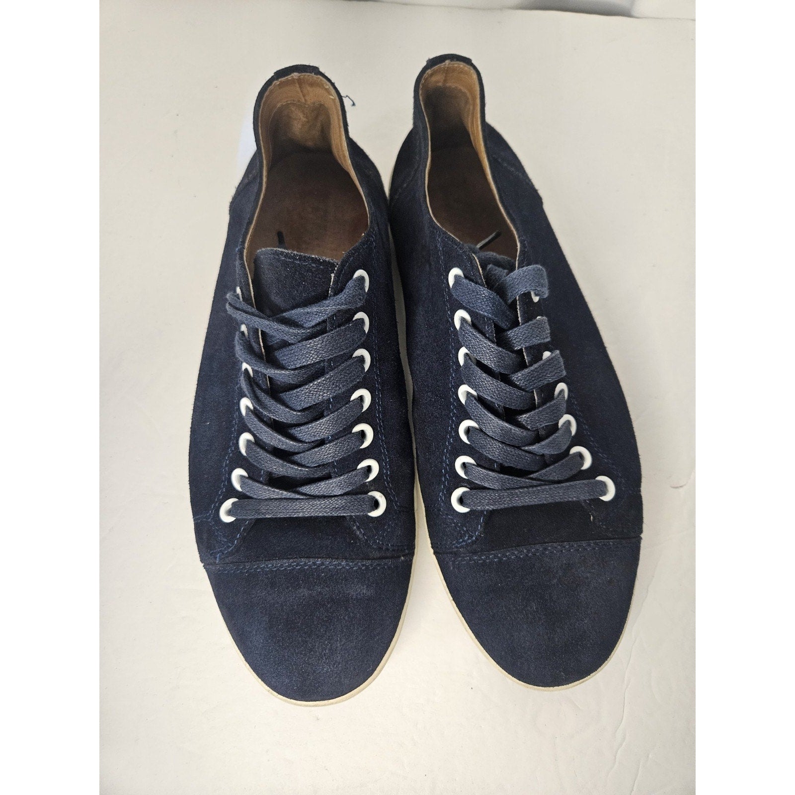 Women's Size 9 Navy Blue Suede Sneakers Lace Up Low Top Soft Comfort