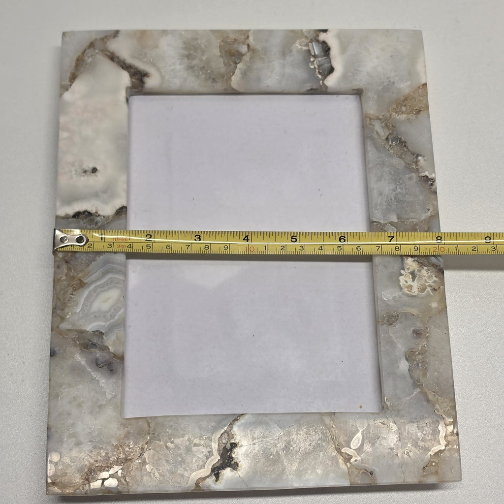 White Quartz Stone Picture Frame Natural Agate Photo Frame 5x7 Photo