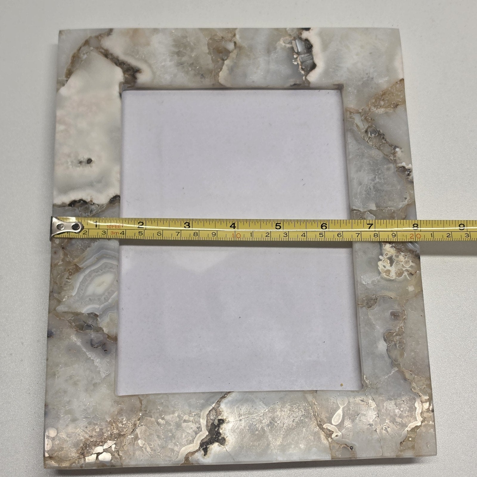 White Quartz Stone Picture Frame Natural Agate Photo Frame 5x7 Photo