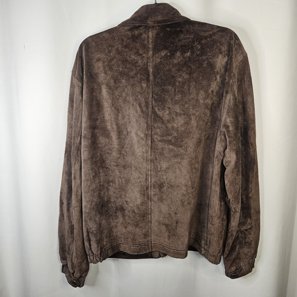 Y2K Vintage Newport Harbor Men's Classic Brown Suede Jacket Medium