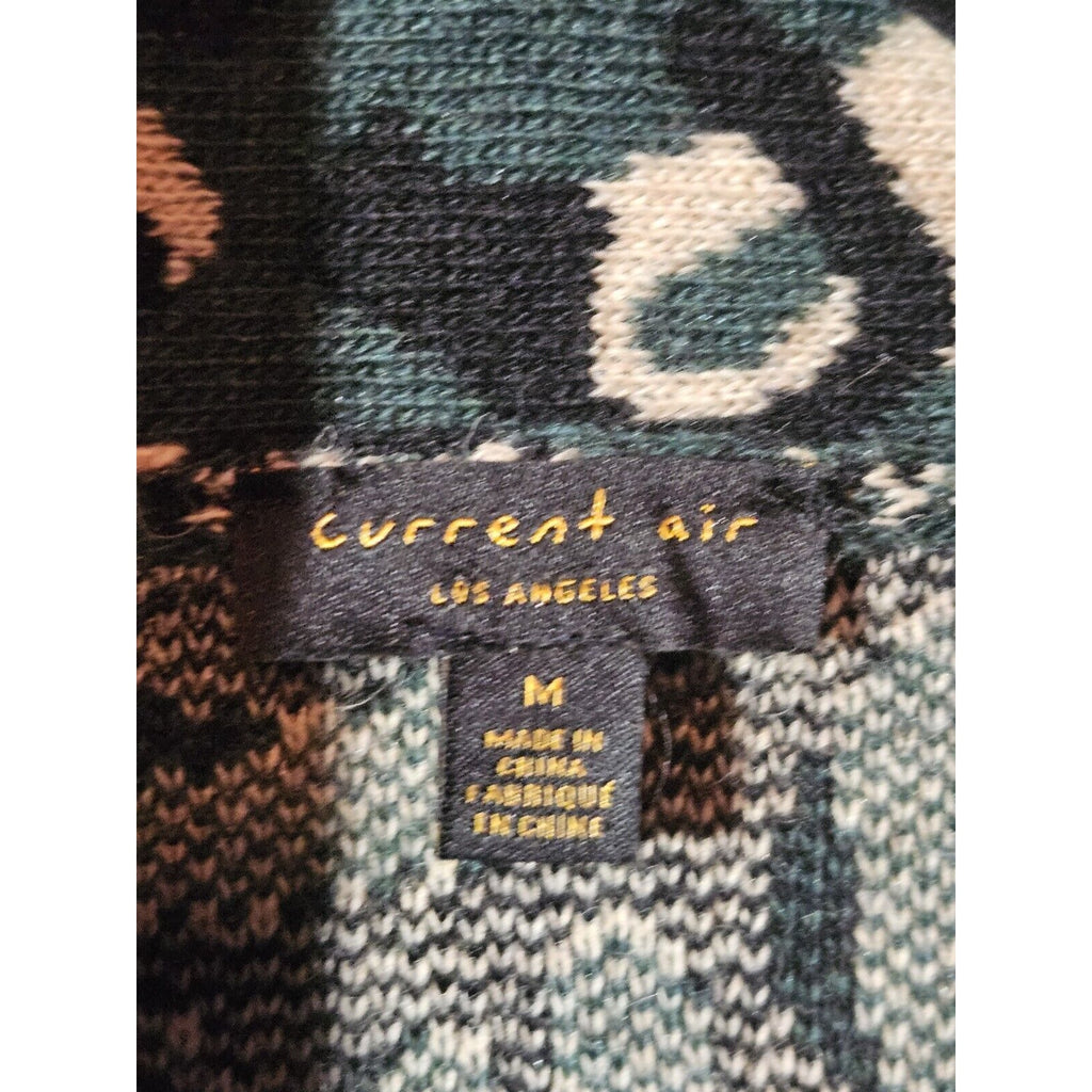 Anthropologie Current Air Blakely Cardigan Wool Blend Medium Preppy Boxy Sweater