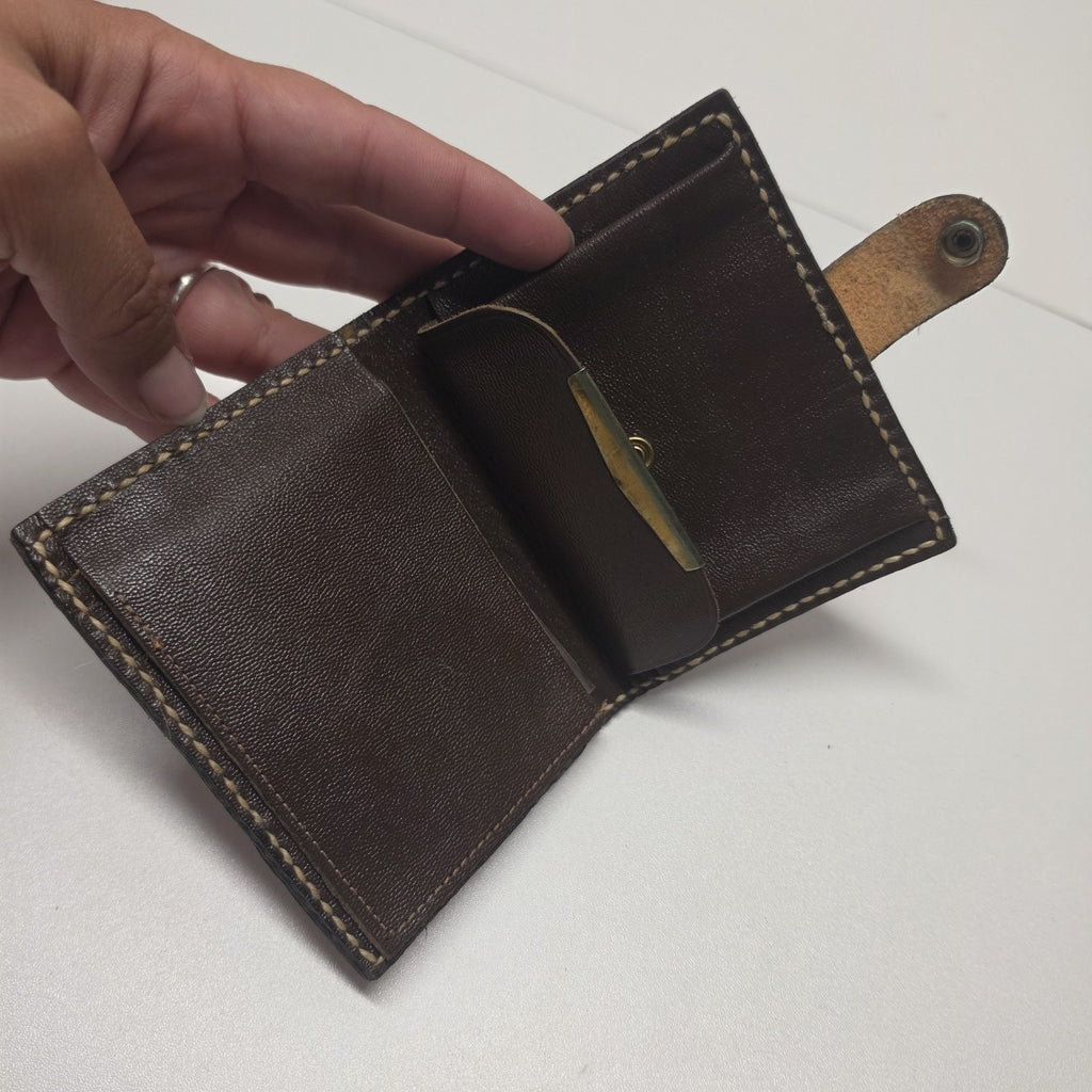 Hand Tooled Full Grain Leather Men’s Wallet Bifold Handmade Western Floral